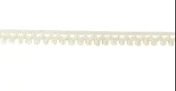 RUBAN DENTELLE COTON ECRU MINI POMPONS 0.8CMX2M