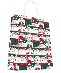 SAC CABAS KRAFT BLC PF PERE NOEL GF 32X42CM