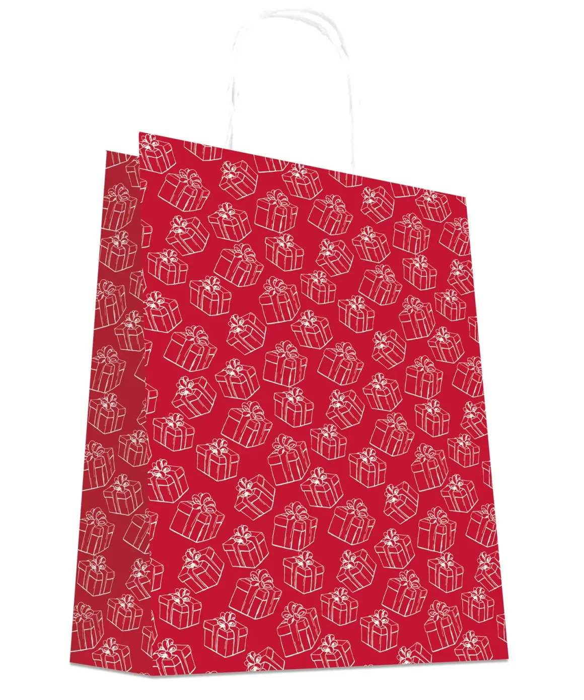 SAC CABAS ROUGE CADEAUX 18X8X23CM