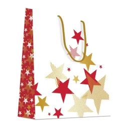 SAC CADEAU ETOILES ROUGE OR PETIT FORMAT