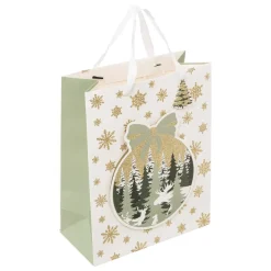 SAC CADEAU GIVRE D HIVER D.26X12.7X32.4CM