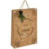SAC CADEAU KRAFT PAILLETTE ET BOIS D.33X10.2X45.5CM