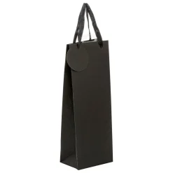 SAC CADEAU PAILLETTE BOUTEILLE NOIR D.12.7X9X35.5CM
