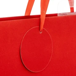 SAC CADEAU PAILLETTE ROUGE D.33X10.2X45.5CM