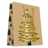 SAC CADEAU SAPIN DORE CHAUD MOYEN FORMAT