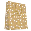 SAC CADEAUX KRAFT DORURE CHAUD POIS OR BLANC 18X23CM