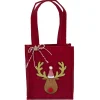 SAC FEUTRINE ROUGE CERF 14X16CM