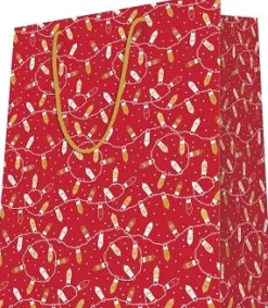 SAC KDO DORE ROUGE A CHAUD GUIRLANDES MF 26X32CM