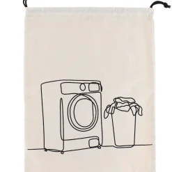 SAC LINGE SALE VOYAGE IMPRIME NATUREL