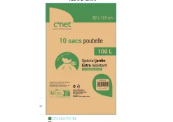 10 SACS POUBELLE 100L JARDIN AVEC LIENS