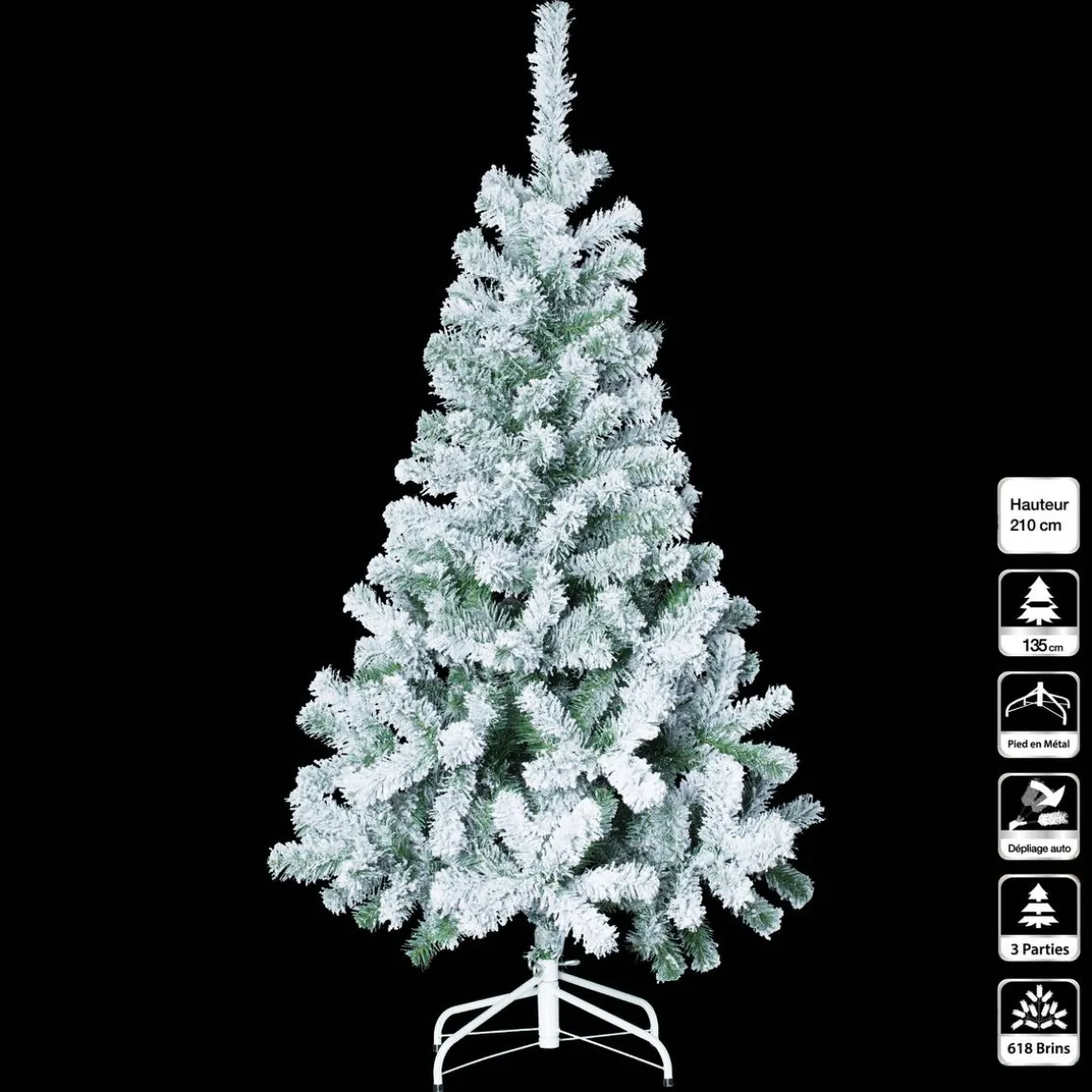 SAPIN FLOQUE H.210CM