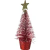 SAPIN TABLE PAILLETTE 14CM ROUGE