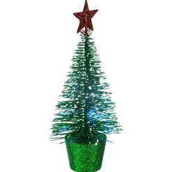 SAPIN TABLE PAILLETTE 14CM ROUGE