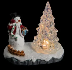 SCENE VILLAGE DE NOEL PERE NOEL ET SAPIN