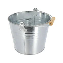 SEAU ACIER GALVANISE POIGNEE BOIS 7L GRIS METALLISE