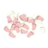 SEMIS DE TABLE PIED BEBE EN BOIS X32 PIECES ROSE