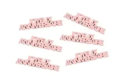 SEMIS TABLE JOYEUX ANNIVERSAIRE BOIS PEINT X6 PIECES ROSE