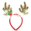 SERRE TETE NOEL CERF ROUGE ET DORE 26X30CM