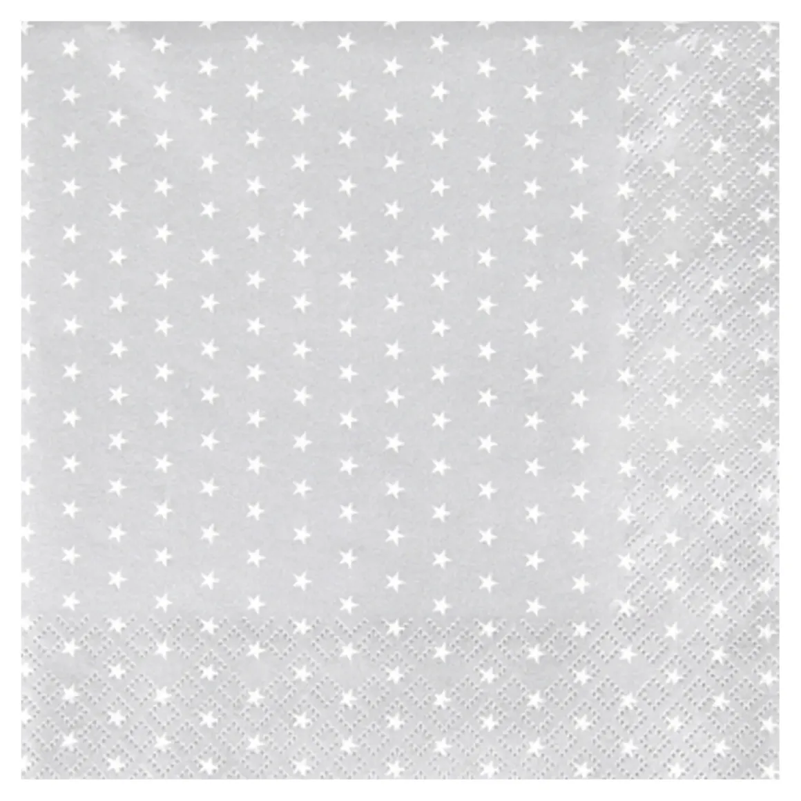 SERVIETTES COCKTAIL X20PCS MINI ETOILE ARGENT 3PLIS 25X25CM