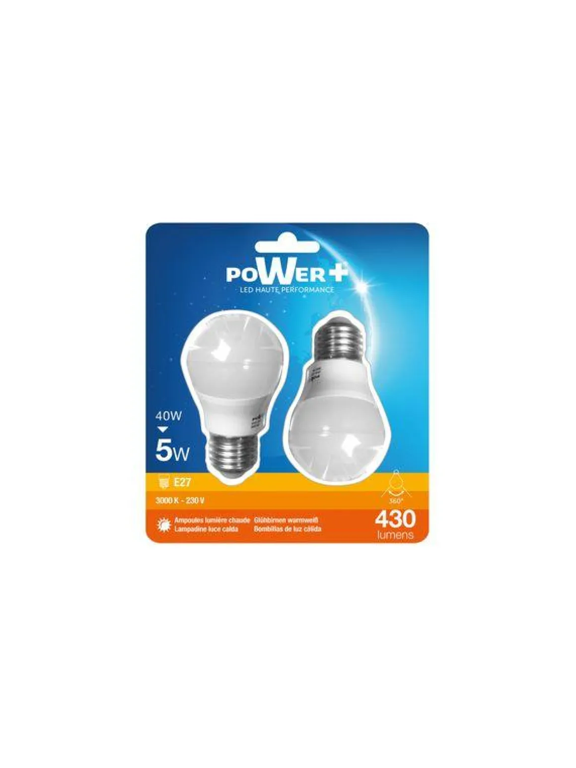 SET 2 AMP.LED E27 5W 40W A50 LIC