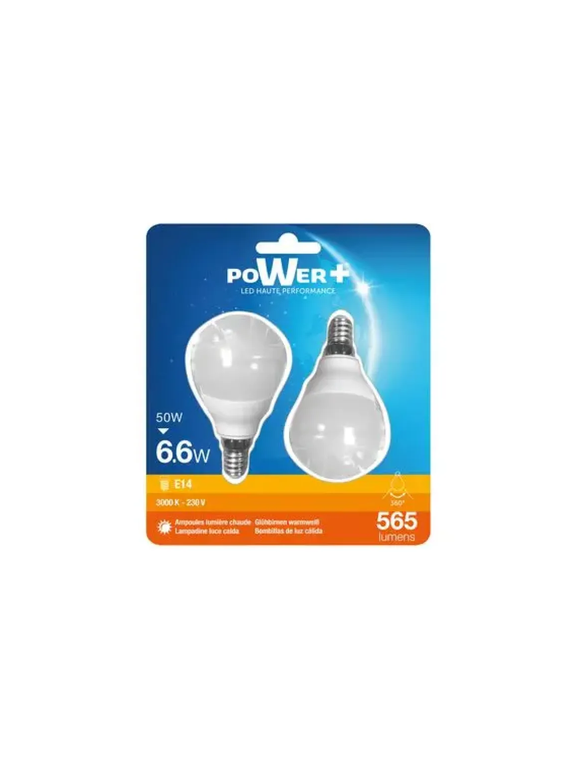 SET 2 AMP.LED E14 7W 45W A50 RC