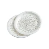 SET 6 ASSIETTES CARTON D.18.5CM CONFETTIS OR