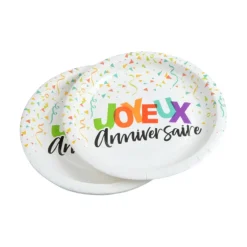 SET 6 ASSIETTES CARTON D.23CM HAPPY CONFETTIS