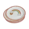 SET 6 ASSIETTES CARTON D.18CM RAINBOW ROSE