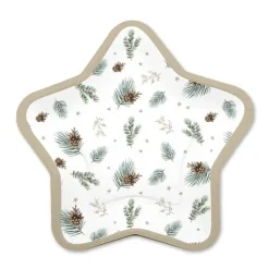 SET 6 ASSIETTES ETOILE  NATURE CERF D.23CM