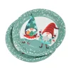 SET 6 ASSIETTES IMPRIMEES NOEL DECOR GNOMES D.23CM
