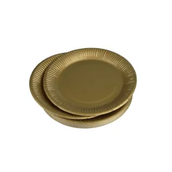 SET 20 ASSIETTES RONDES CARTON D.18CM OR