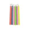 SET 6 BOUGIES ANNIVERSAIRE AVEC SUPPORTS FLAMME COLOREE