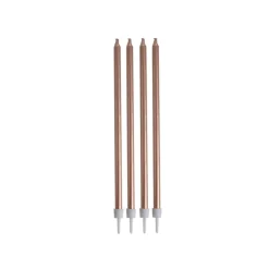 SET 16 BOUGIES ANNIVERSAIRE LONGUES H.14.5CM ROSE GOLD