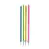 SET 16 BOUGIES ANNIVERSAIRE LONGUES H.14.5CM MULTICOLORE