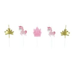 SET 5 BOUGIES AVEC PIC PRINCESSE CHEVAL