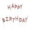 SET 13 BOUGIES HAPPY BIRTHDAY AVEC PIC H.8CM ROSE GOLD