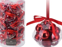 SET BOULE NOEL 12X3CM ROUGE