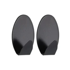 SET 2 CROCHETS ACIER INOXYDABLE 3M OVAL PEINT NOIR
