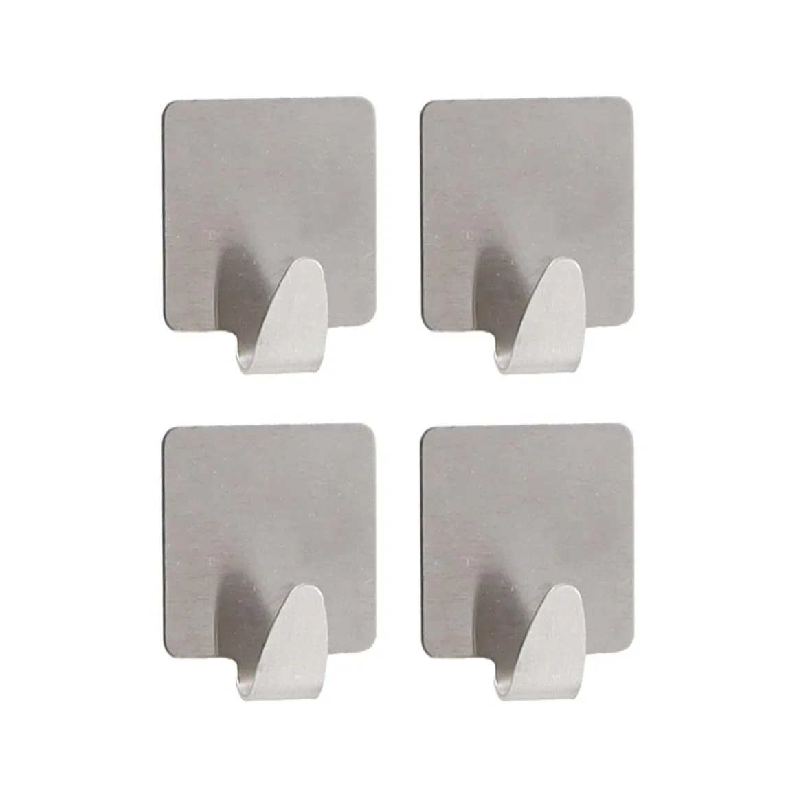 SET 4 CROCHETS ACIER INOXYDABLE 3M CARRE CHROME