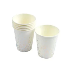 SET 6 GOBELETS CARTON 25CL CONFETTIS OR