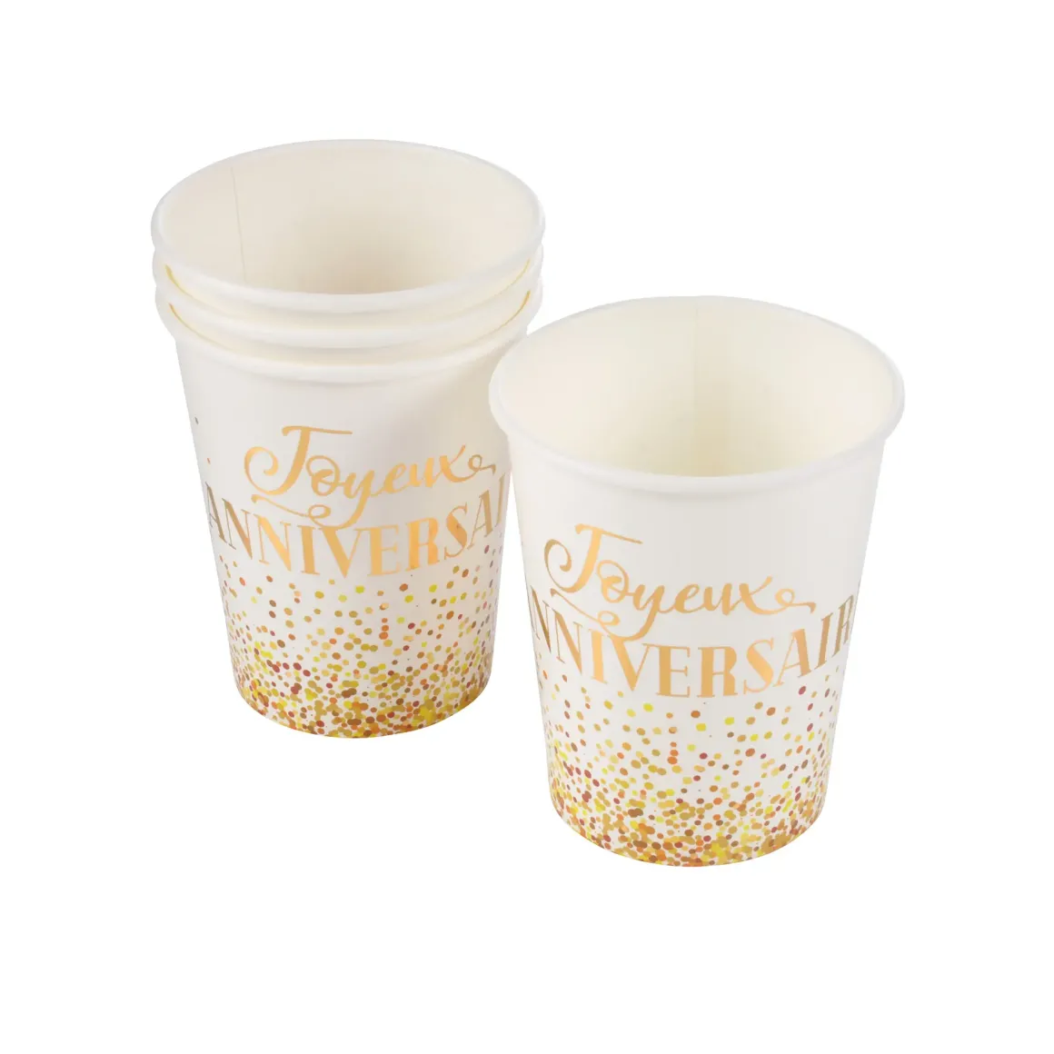 SET 6 GOBELETS GOLD 25CL
