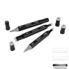 SET 3 MARQUEURS ALCOOL DOUBLE POINTE BISEAUTEE BASIQUE