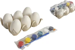 SET 6 OEUFS A PEINDRE PEINTURE ET 2 PINCEAUX
