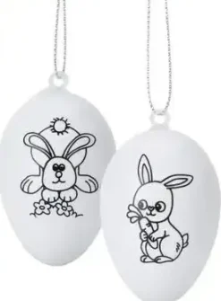 SET 2 OEUFS DE PAQUES A COLORIER AVEC 4 FEUTRES