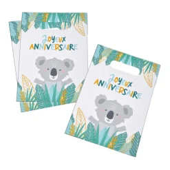 SET 6 SACS A BONBONS PAPIER H.23CM KOALA
