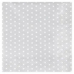 SET 20 SERVIETTES 3 PLIS 33X33CM ETOILE ARGENT