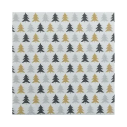 SET 20 SERVIETTES 3 PLIS 33X33CM MOTIF SAPINS FESTIFS