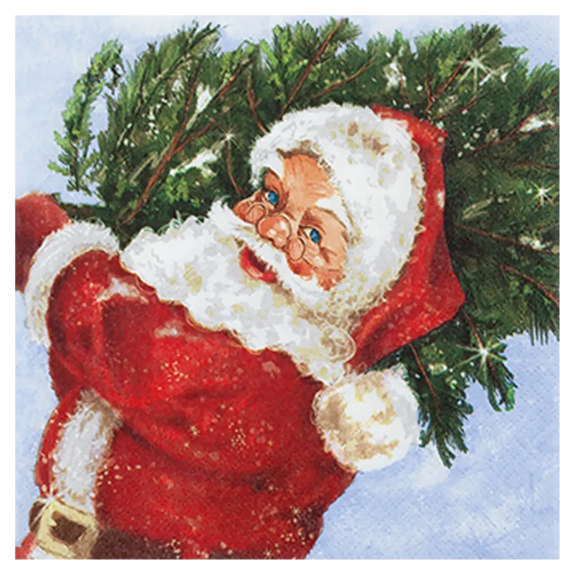 SET 20 SERVIETTES 3 PLIS 33X33CM PERE NOEL