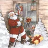 SET 20 SERVIETTES 3 PLIS 33X33CM PERE NOEL ET SES LUTINS