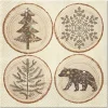 SET 20 SERVIETTES 3 PLIS 33X33CM RONDELLES DE BOIS